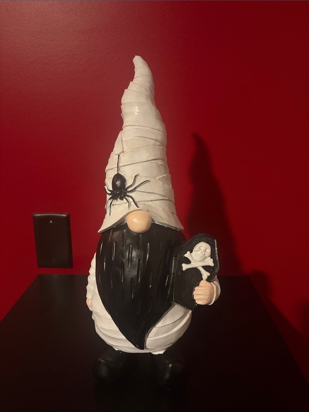 T.J.Maxx Black and White Halloween Gnome Sculpture